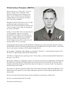 A preview of a PDF biography for Thompson, Charles Bruce
